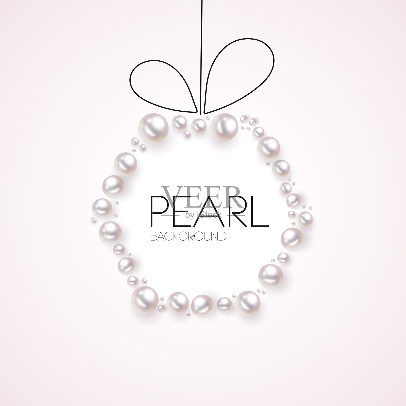 孤立逼真的珍珠梯形形状插画图片素材