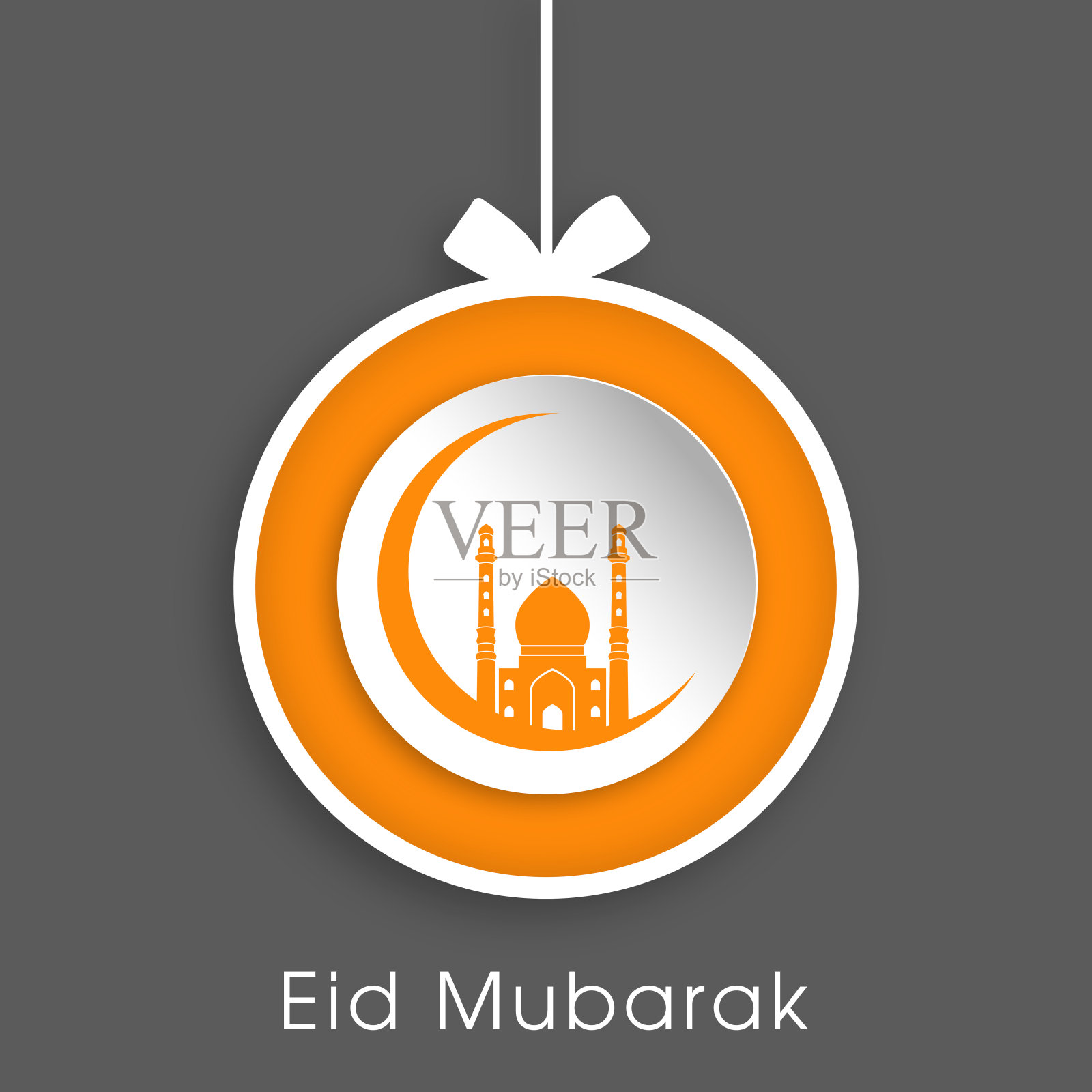 插图开斋节穆巴拉克庆祝庆祝穆斯林社区节日。设计模板素材