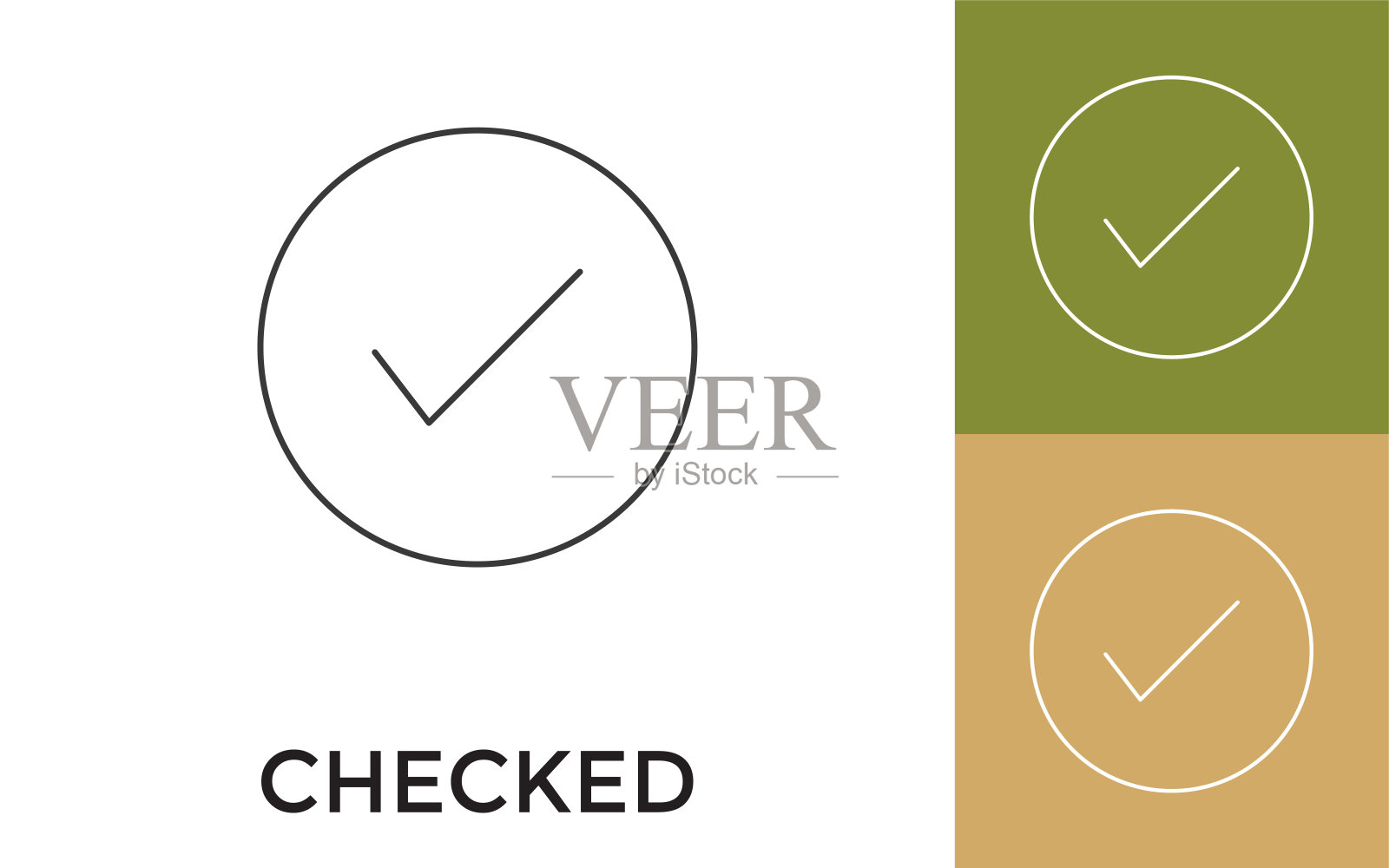 可编辑的带标题的复选细线图标。适用于手机应用程序，网站，软件和印刷媒体。插画图片素材