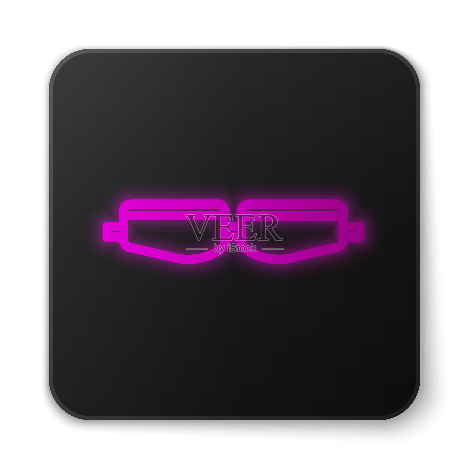 发光的霓虹线安全护目镜图标插画图片素材