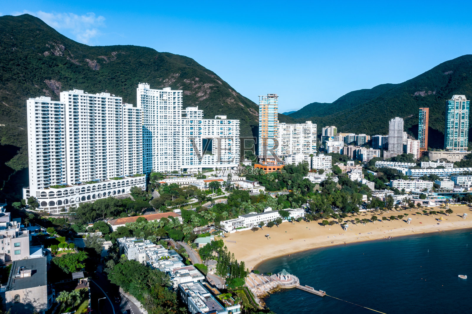 香港浅水湾的无人机照片照片摄影图片