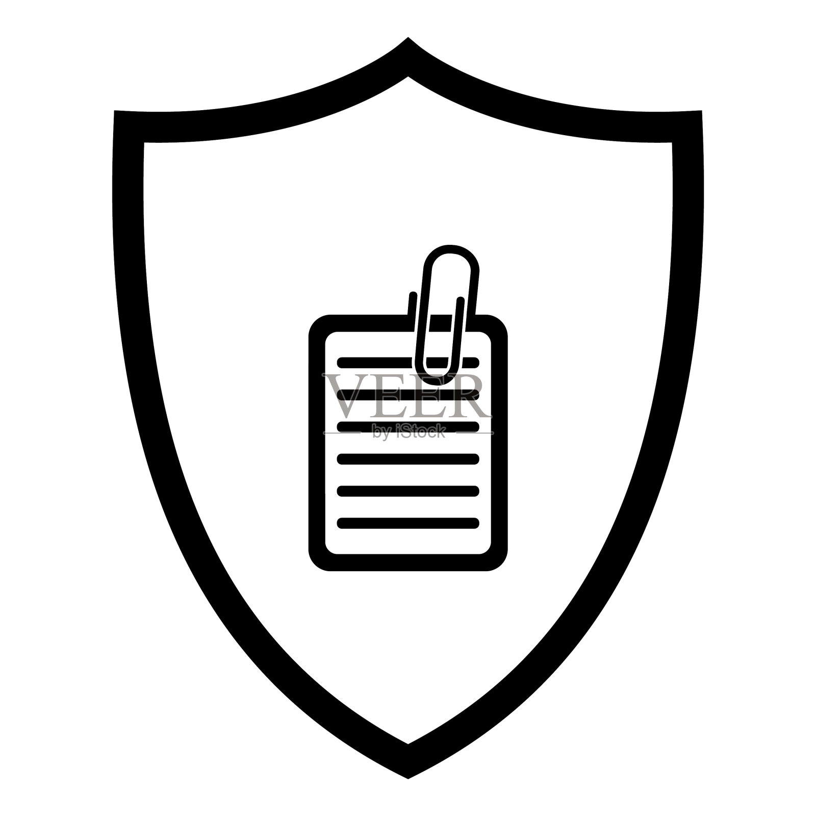 文档和盾牌插画图片素材