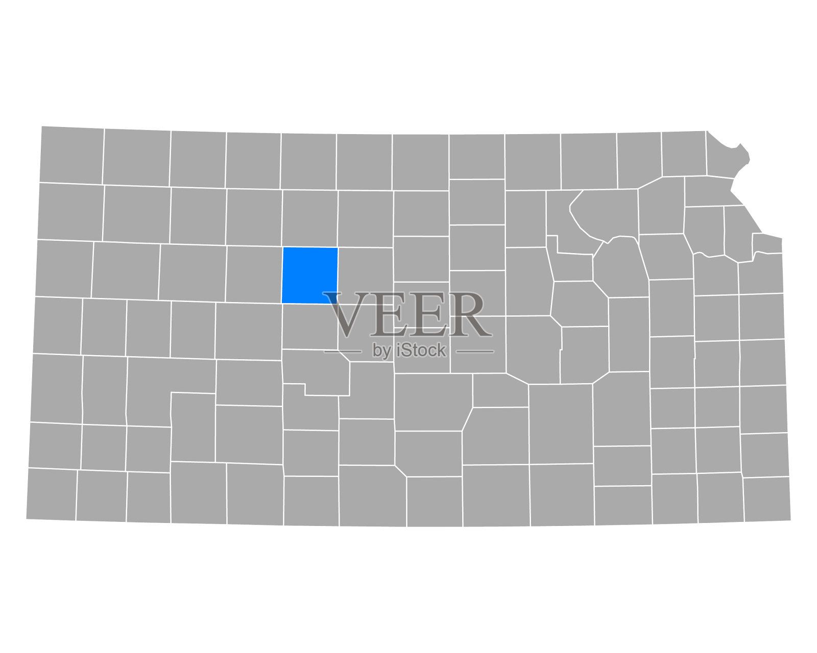 地图埃利斯在堪萨斯州插画图片素材