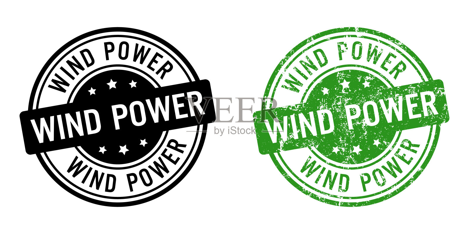 风力发电的邮票设计元素图片