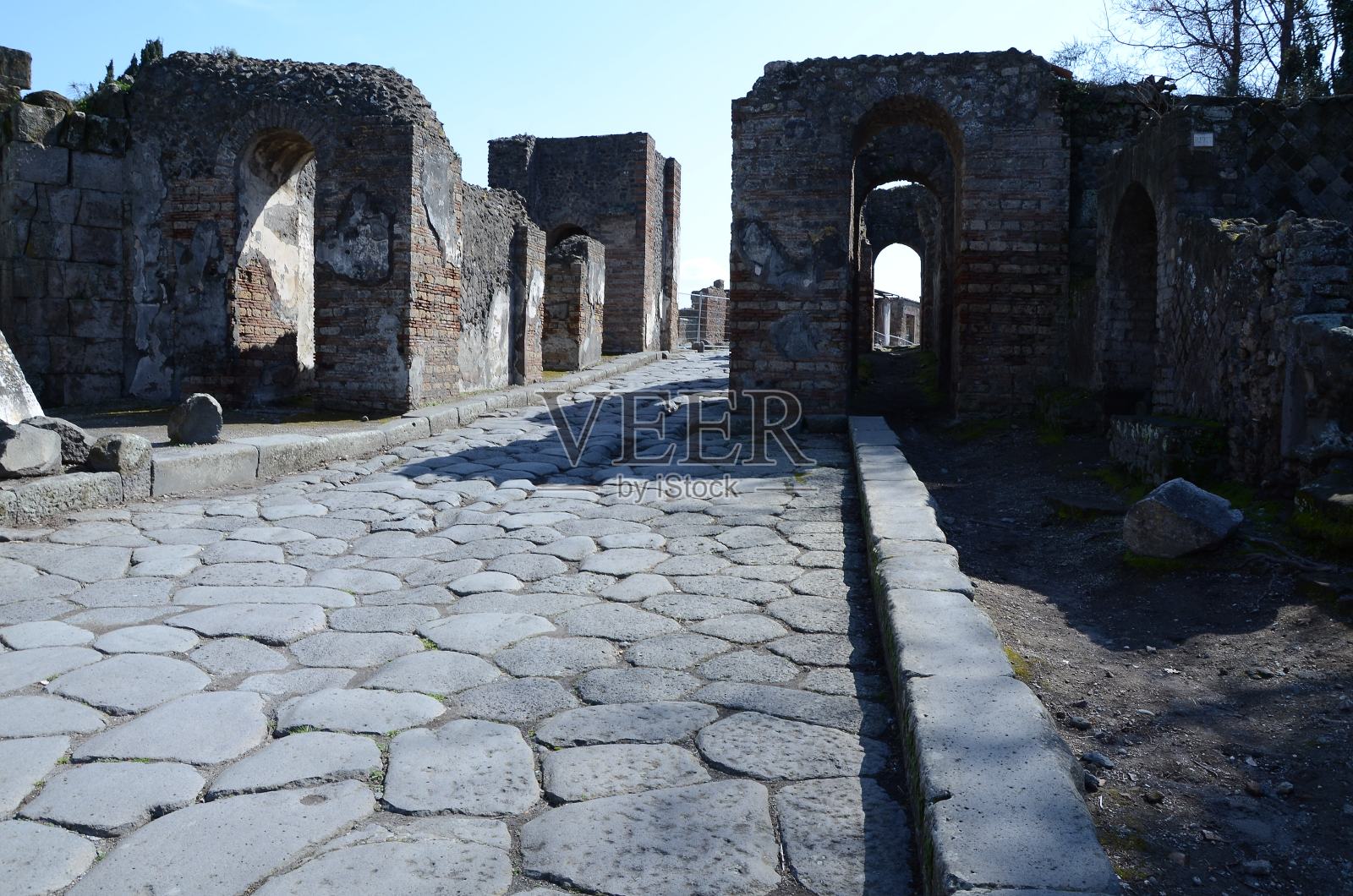 意大利庞贝古城的古代石头遗址照片摄影图片