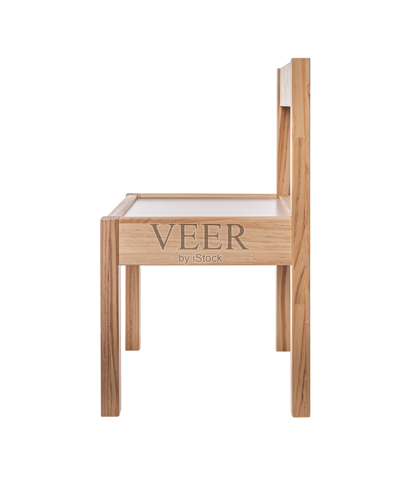 木椅孤立在白色背景上。照片摄影图片