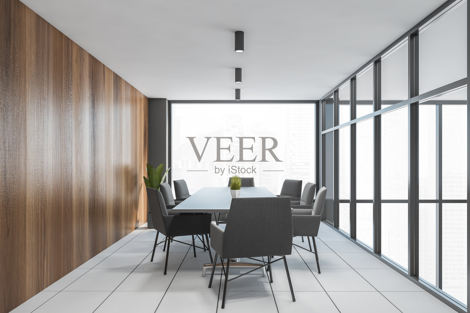 灰色和木制的办公室会议室照片摄影图片