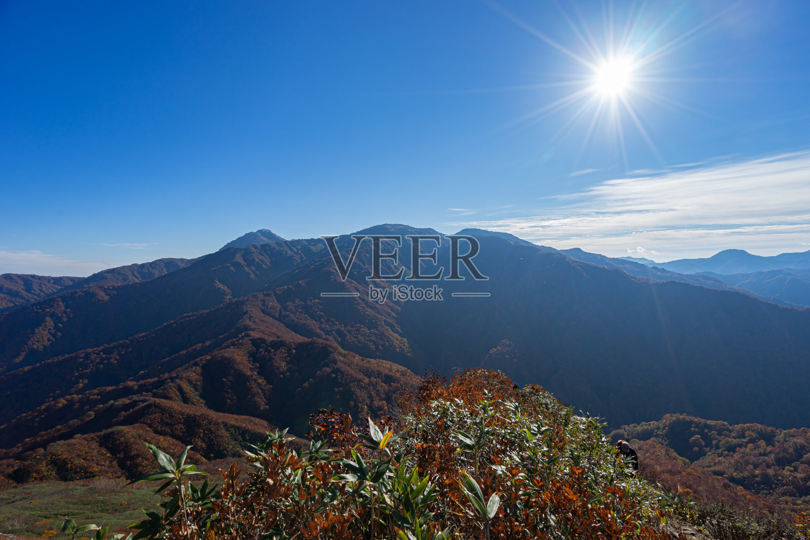 山在秋天的颜色。(日本-长野-阿玛扎里山)照片摄影图片