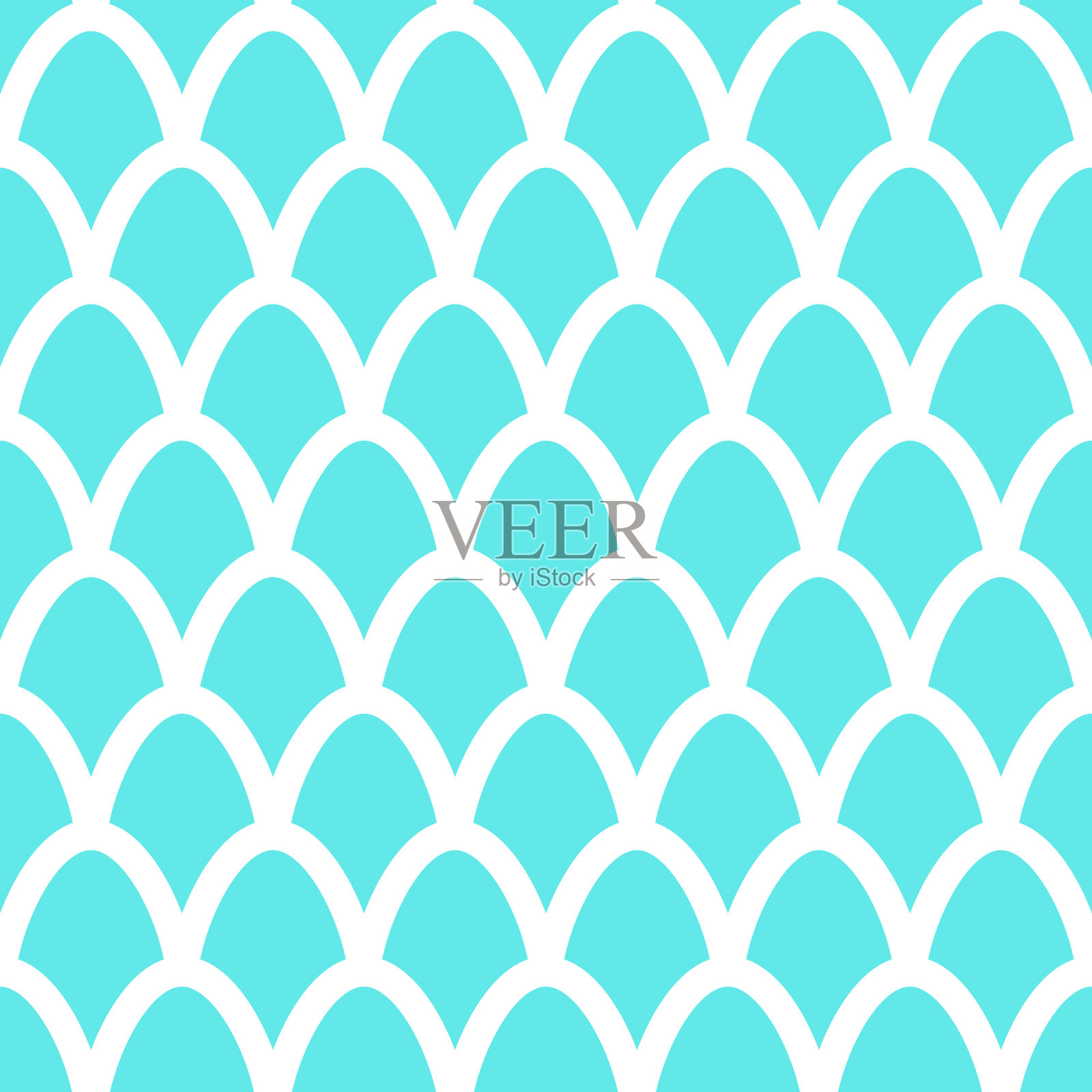 鱼鳞无缝图案。美人鱼的尾巴背景插画图片素材