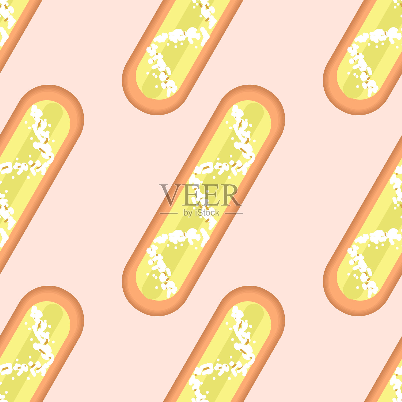 矢量无缝模式与泡芙插画图片素材