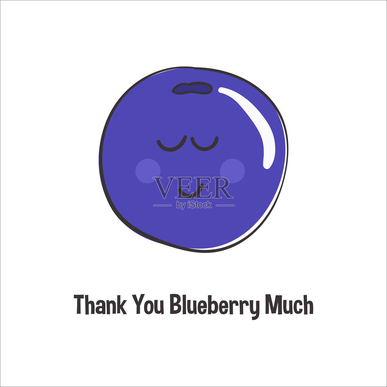 感恩节卡片，非常感谢蓝莓设计元素图片