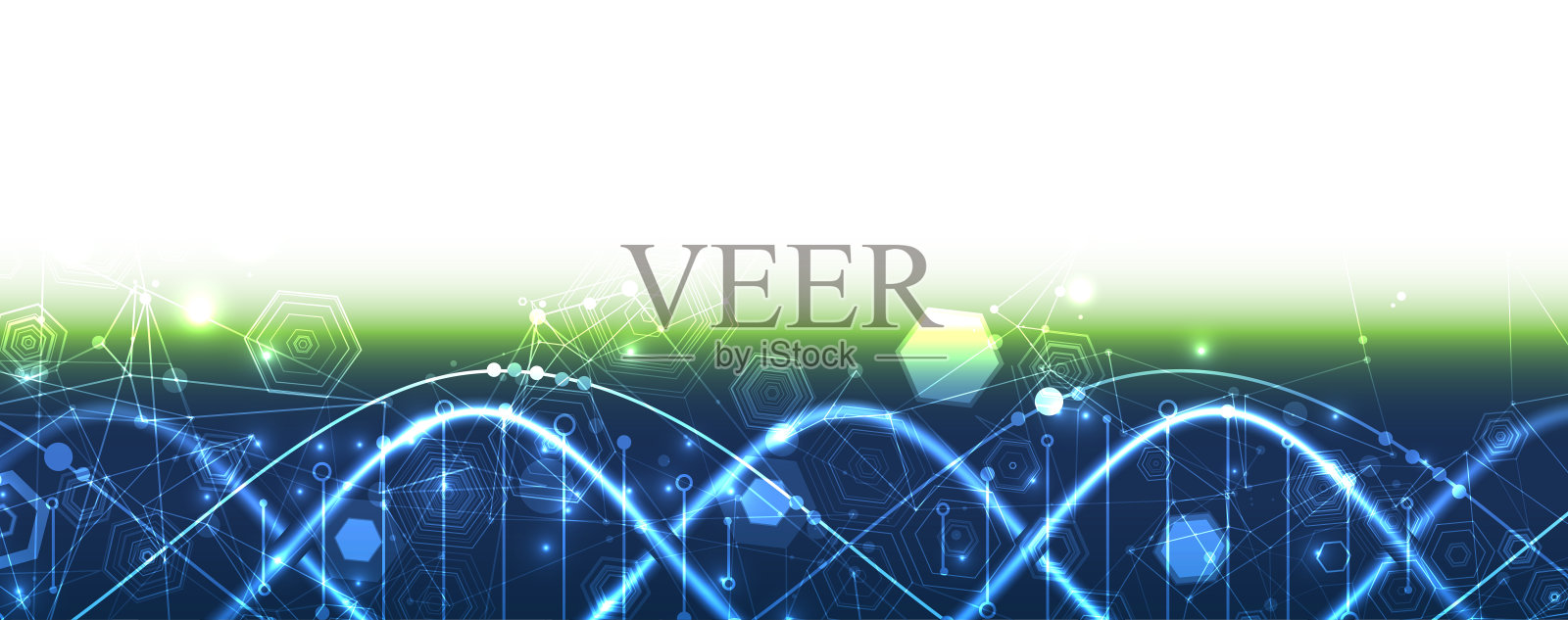 发光的氖DNA链。生物技术、生物化学、科学、医学概念。插画图片素材