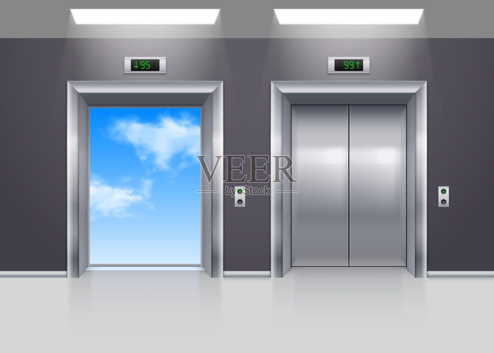 现代电梯插画图片素材