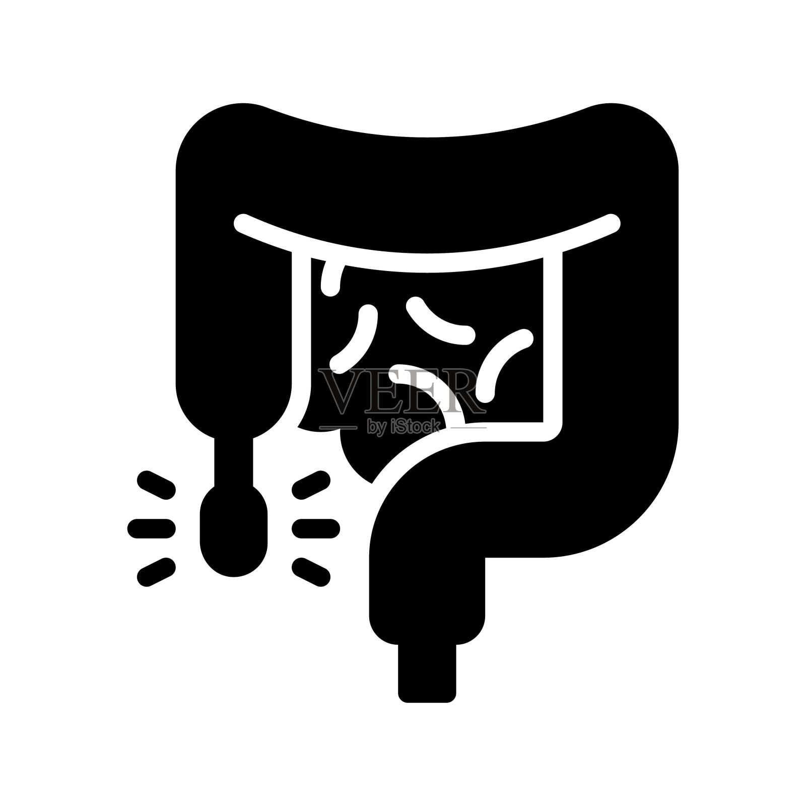 疾病和疾病相关的消化问题患者在实体设计中的载体，插画图片素材