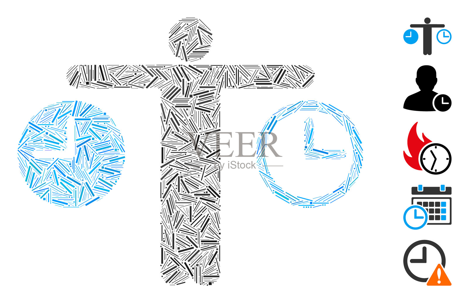 Dash Mosaic比较时间图标插画图片素材