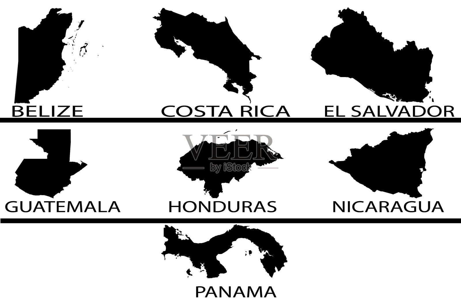 地图收集所有中美洲国家插画图片素材