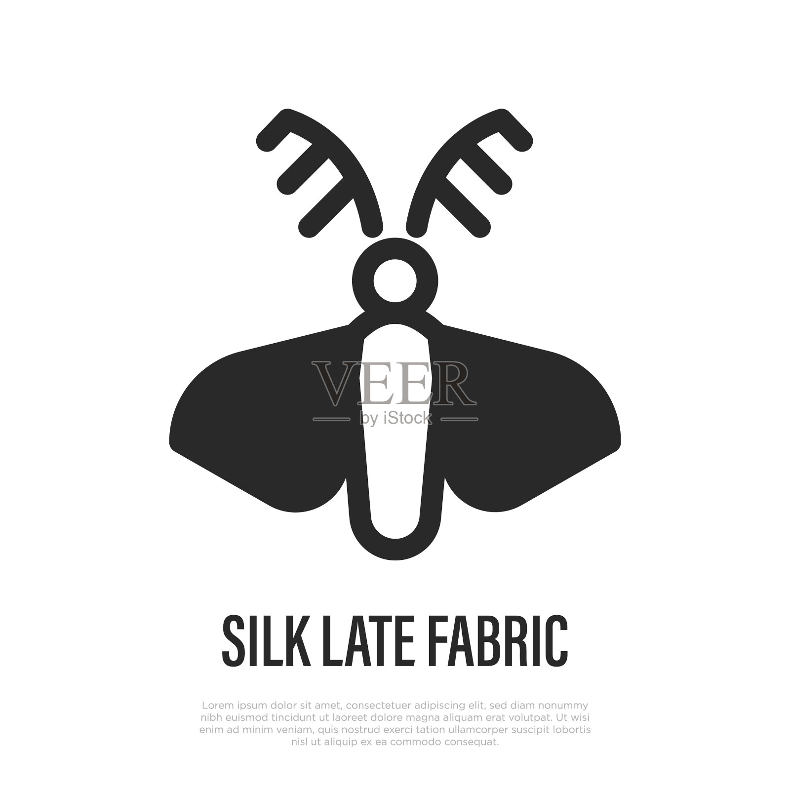 丝绸后期织物细线标志蚕插画图片素材