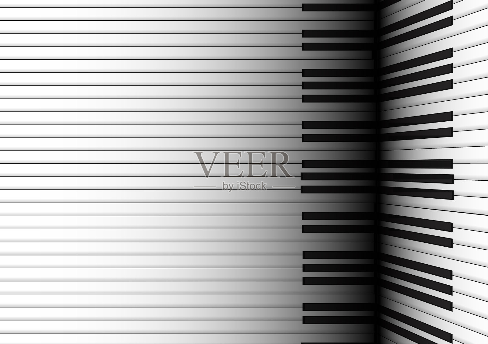 向量:钢琴键盘和黑色背景上的反射插画图片素材