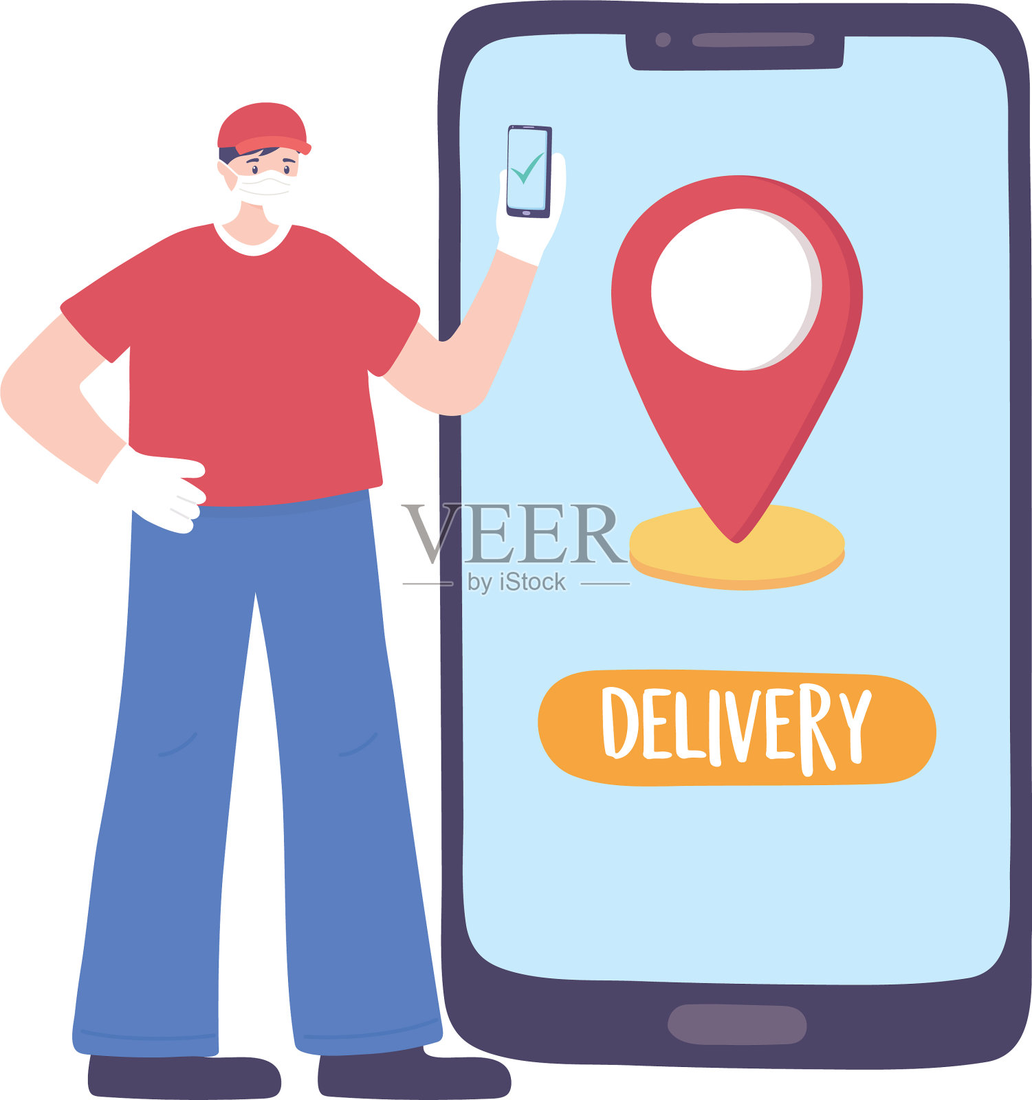 COVID-19冠状病毒大流行服务设计元素图片