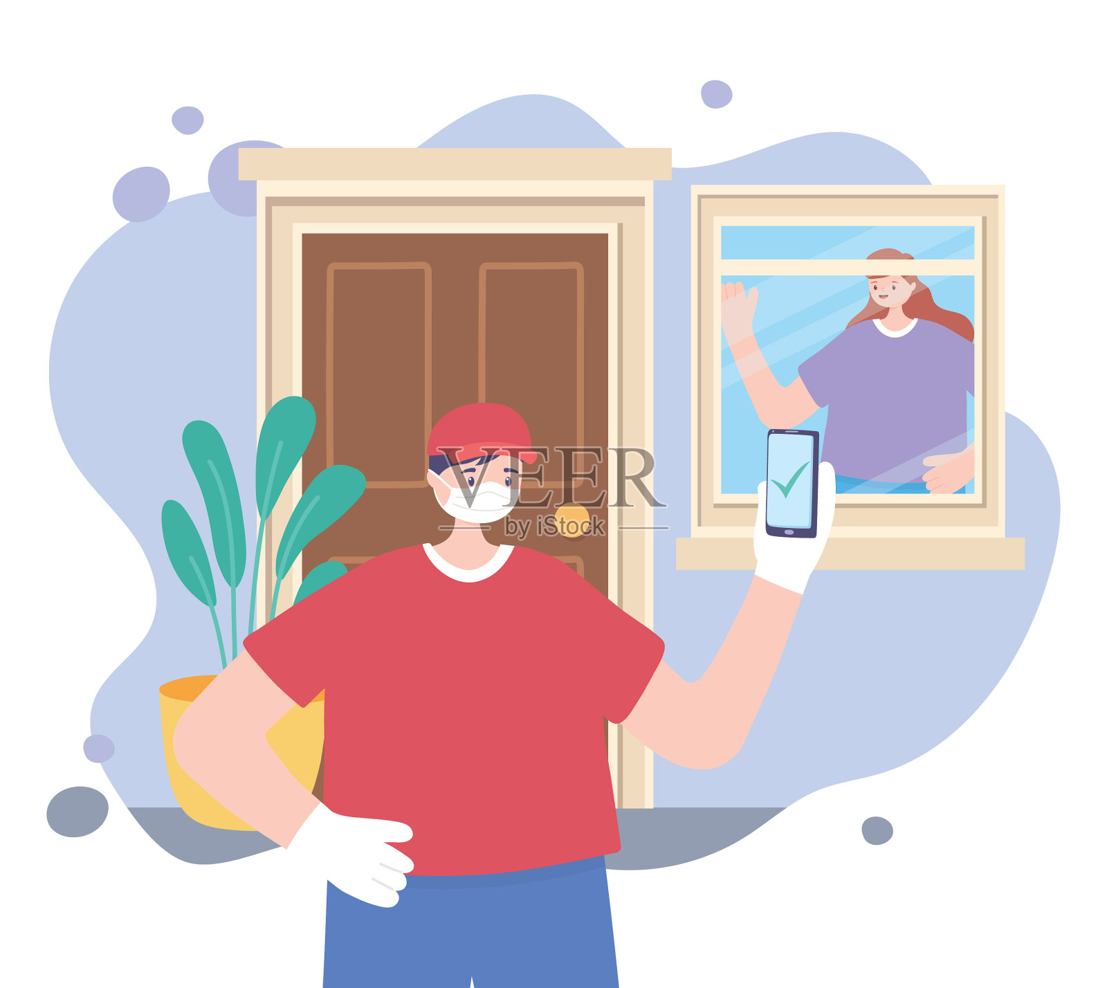 COVID-19冠状病毒大流行服务设计元素图片