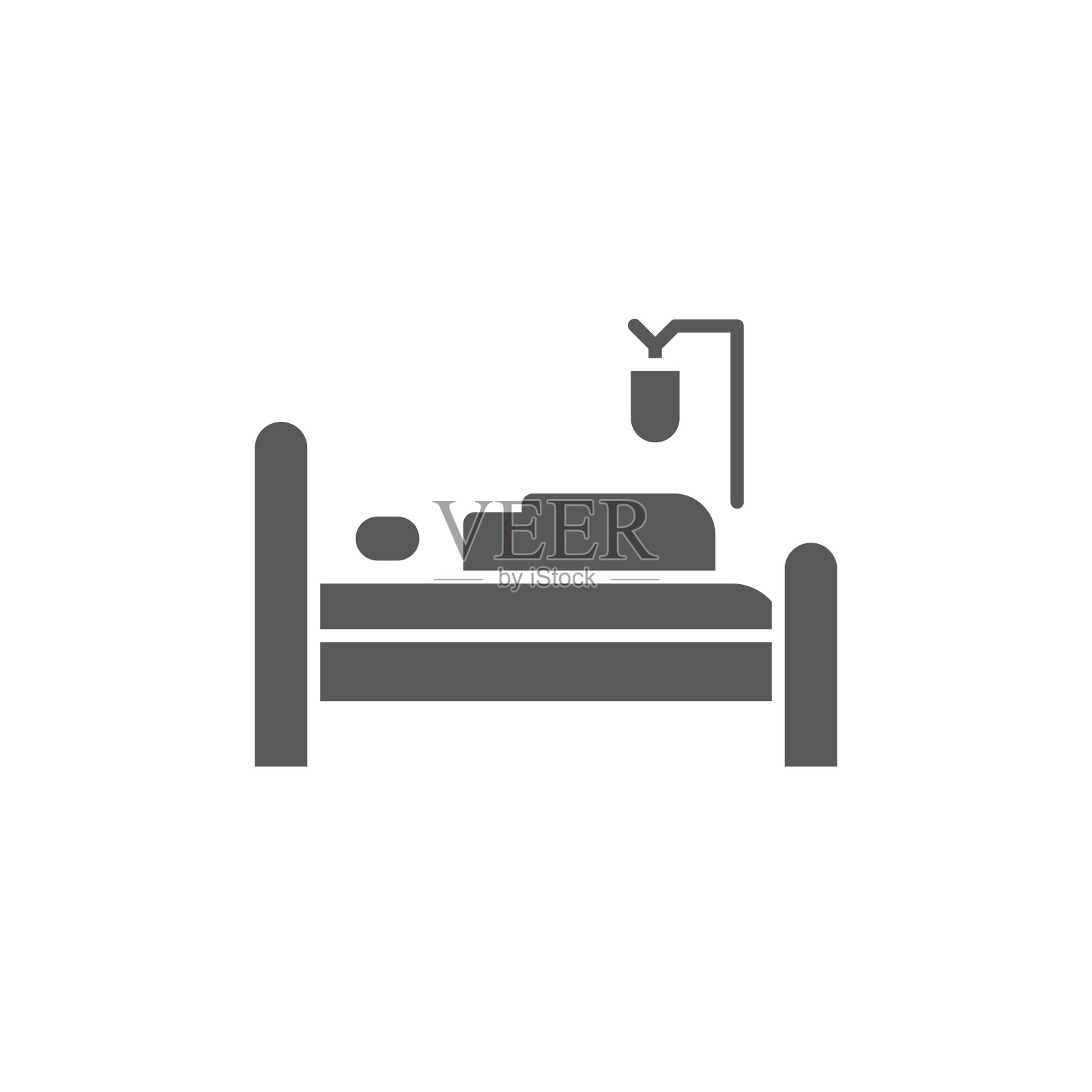 病床上有病人输血图标图标素材