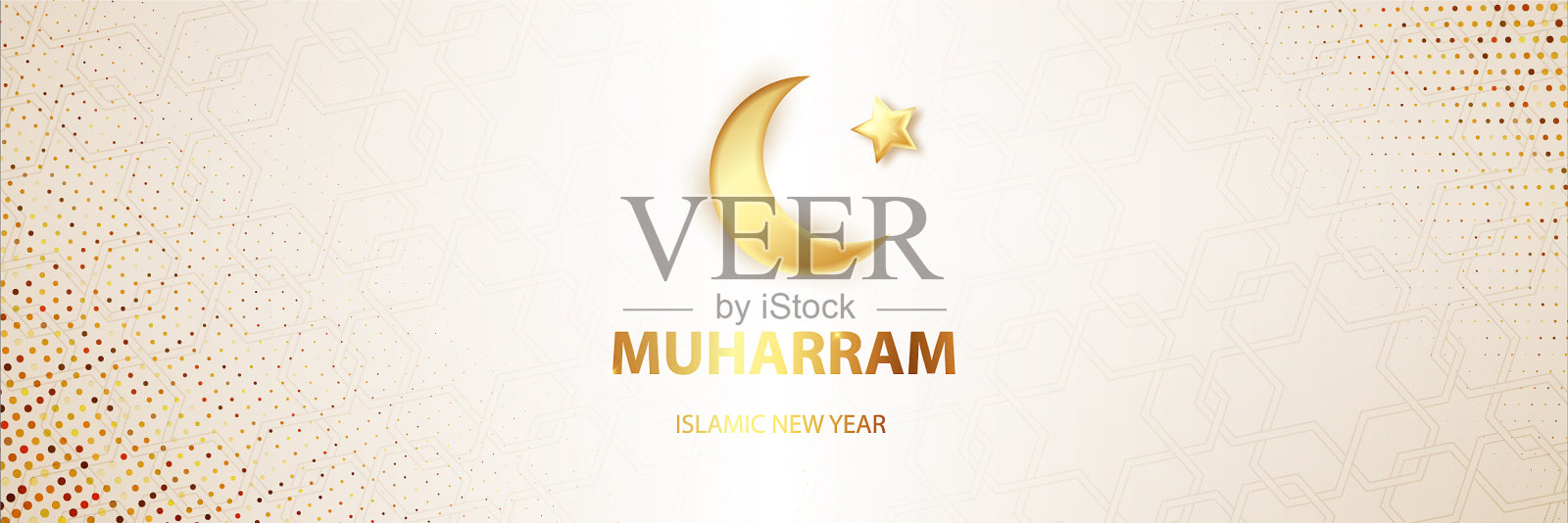 伊斯兰新年穆哈兰贺卡穆斯林插画图片素材