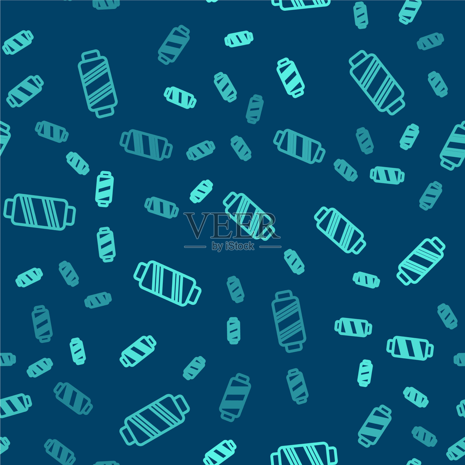 线轴图标上的绿线缝纫线被隔离插画图片素材