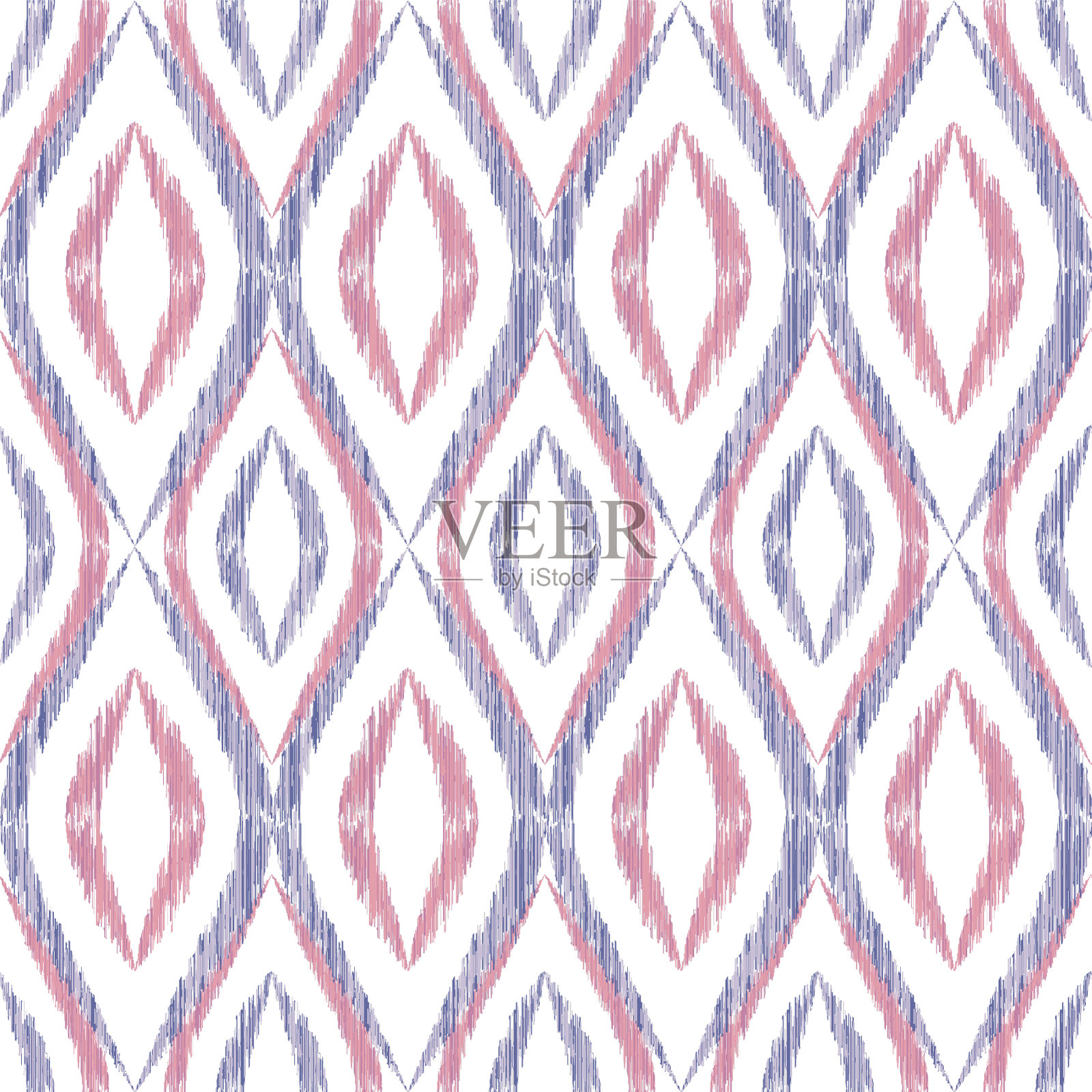 Ikat ogee无缝图案插画图片素材