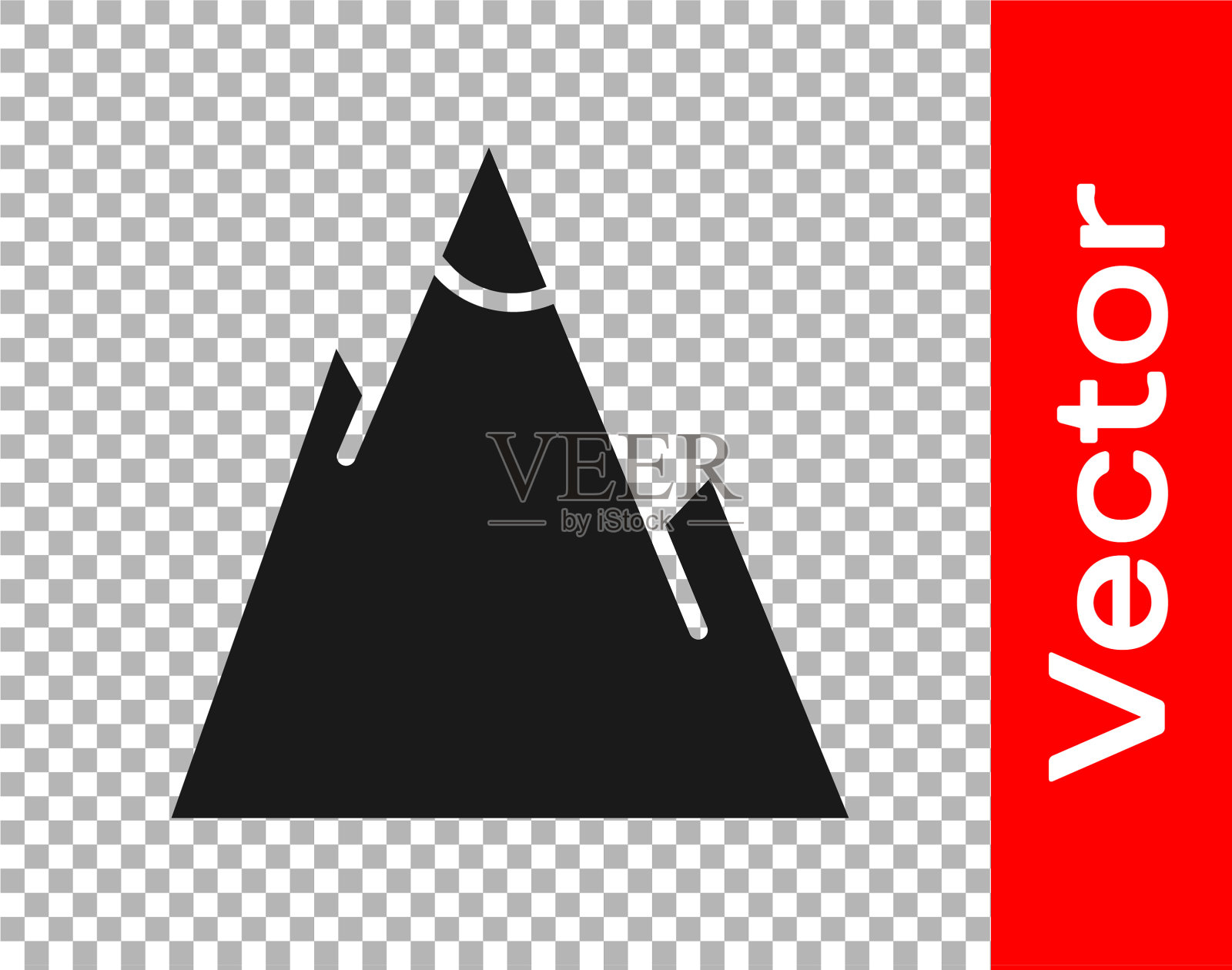 黑山图标孤立透明插画图片素材