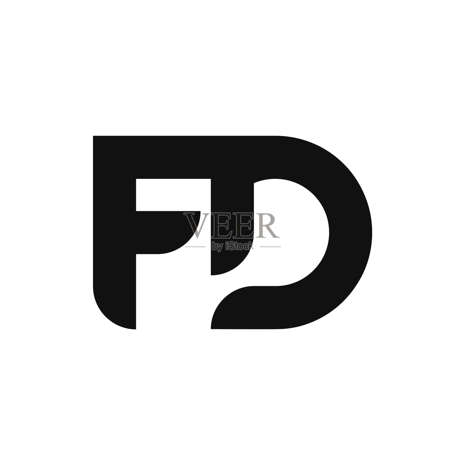 Fd字母标志设计风格简约设计元素图片