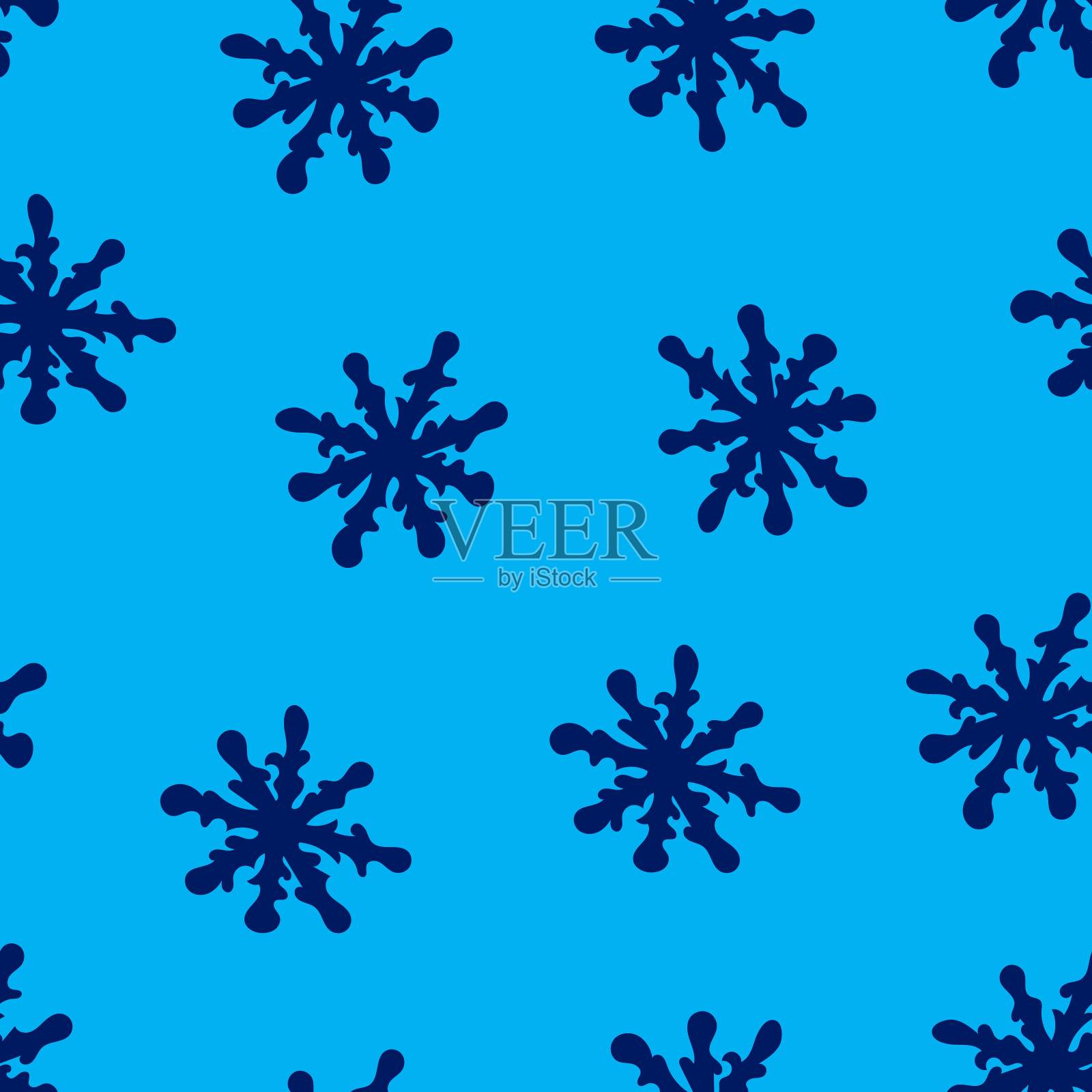 手绘圣诞无缝图案。冬天的背景。插画图片素材