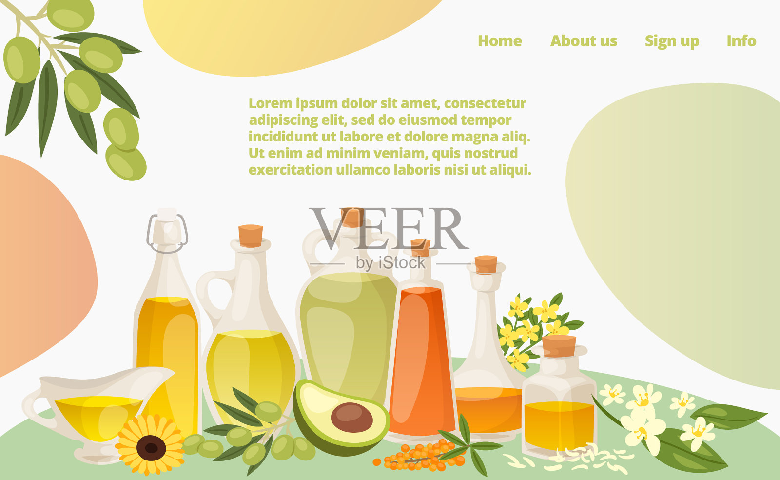 各种健康油登陆网页概念插画图片素材