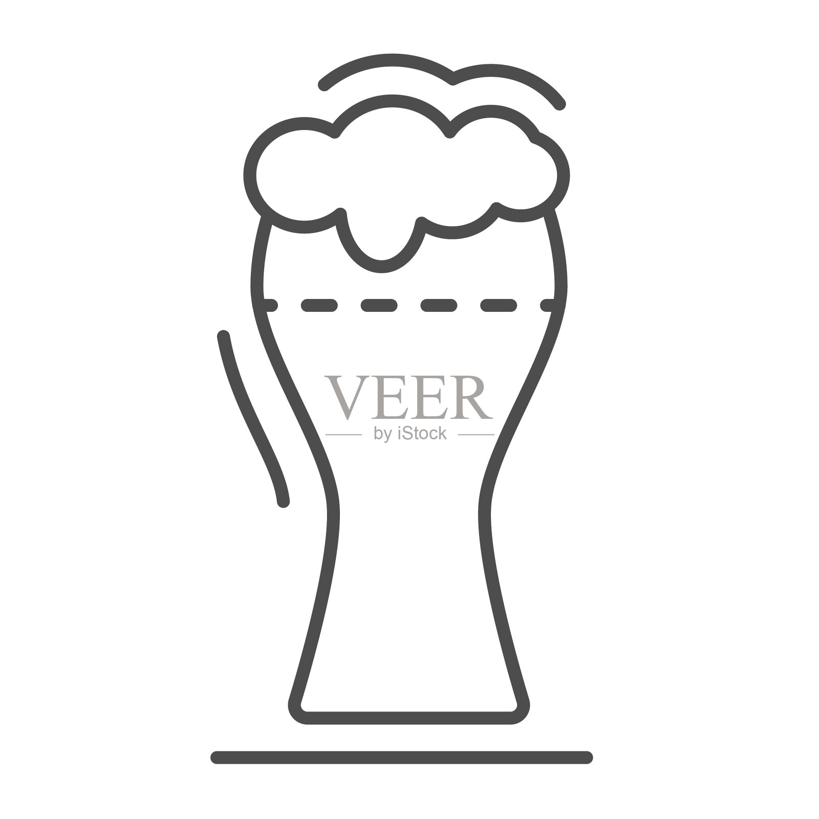 玻璃啤酒细线图标酒精饮料图标素材