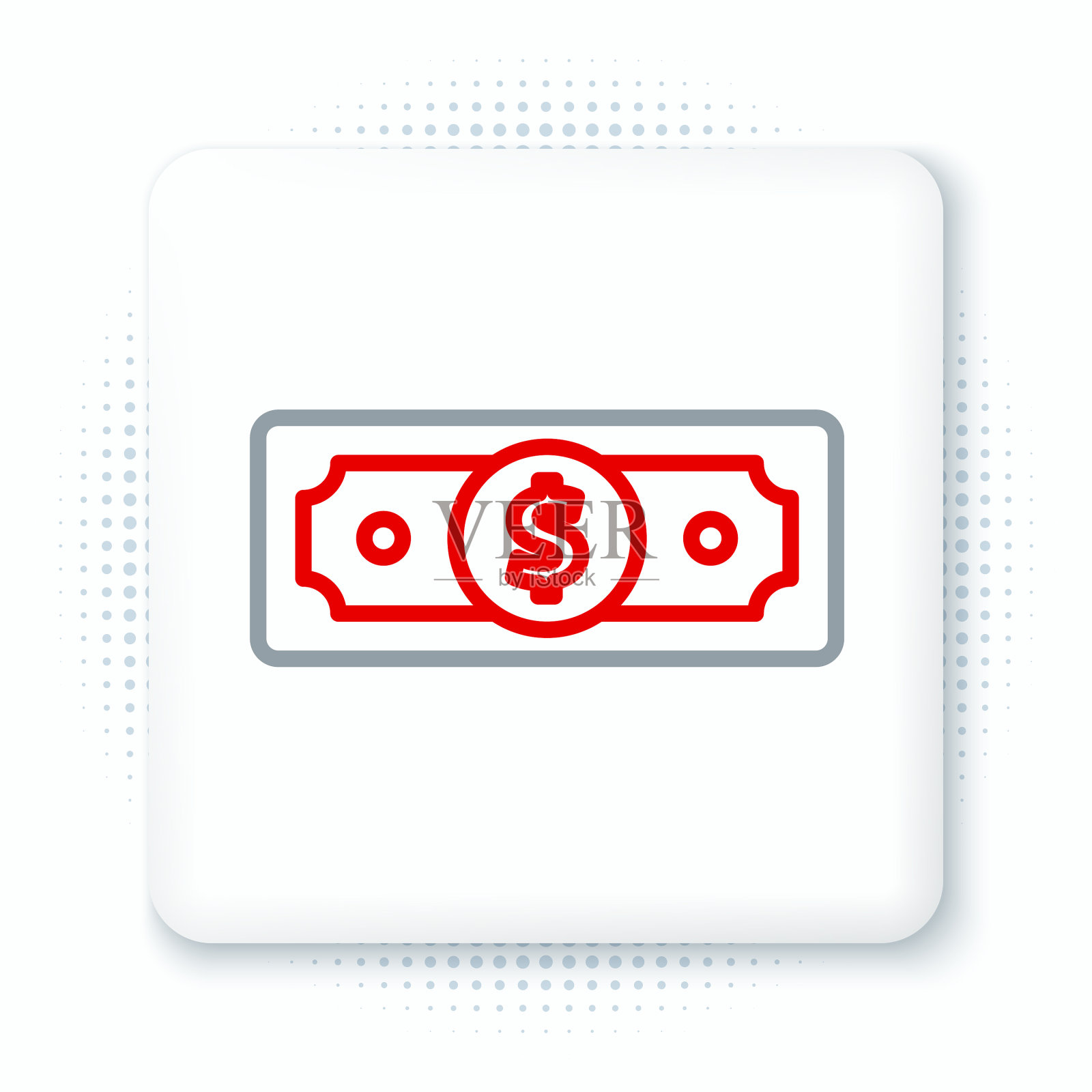 线堆纸钱现金图标孤立上图标素材