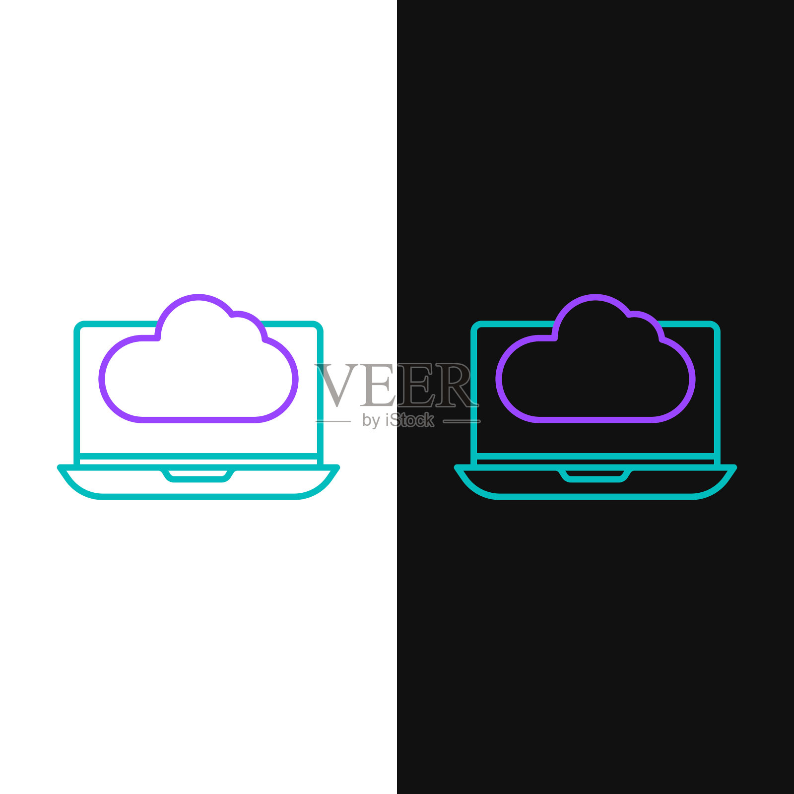 线云技术数据传输和存储插画图片素材