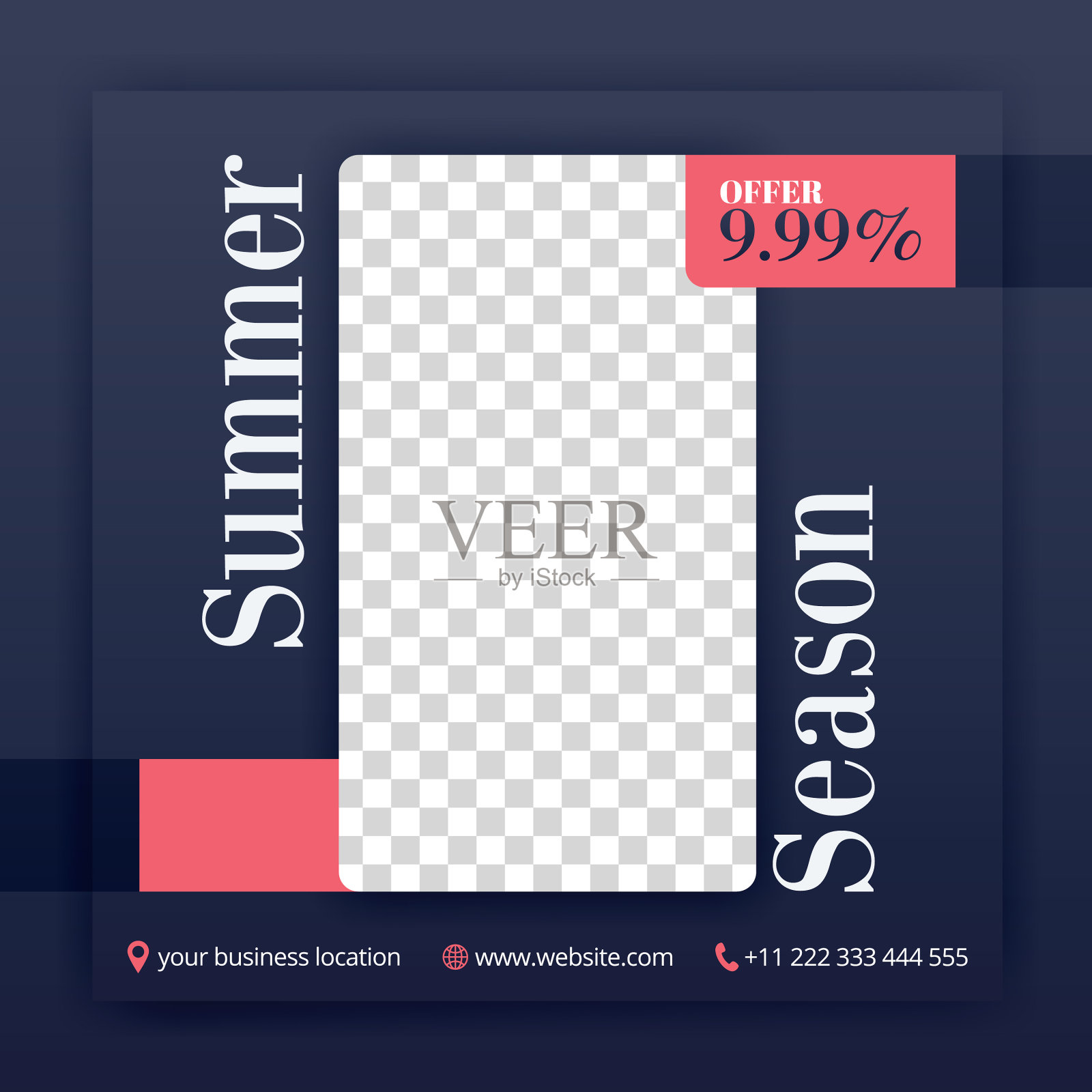 夏季收集提供和折扣的社会设计模板素材