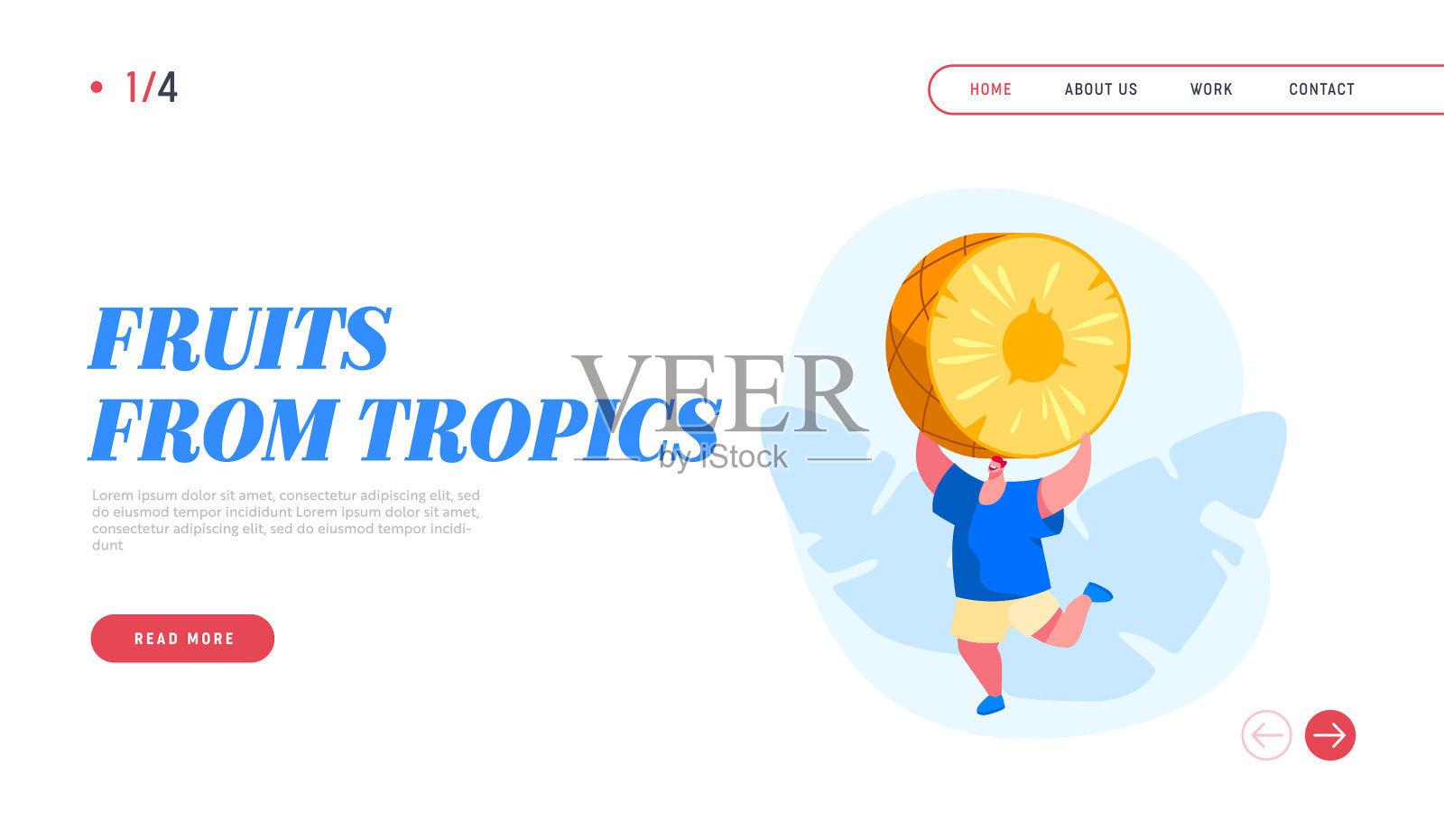 热带水果饮食登陆页面模板年轻插画图片素材