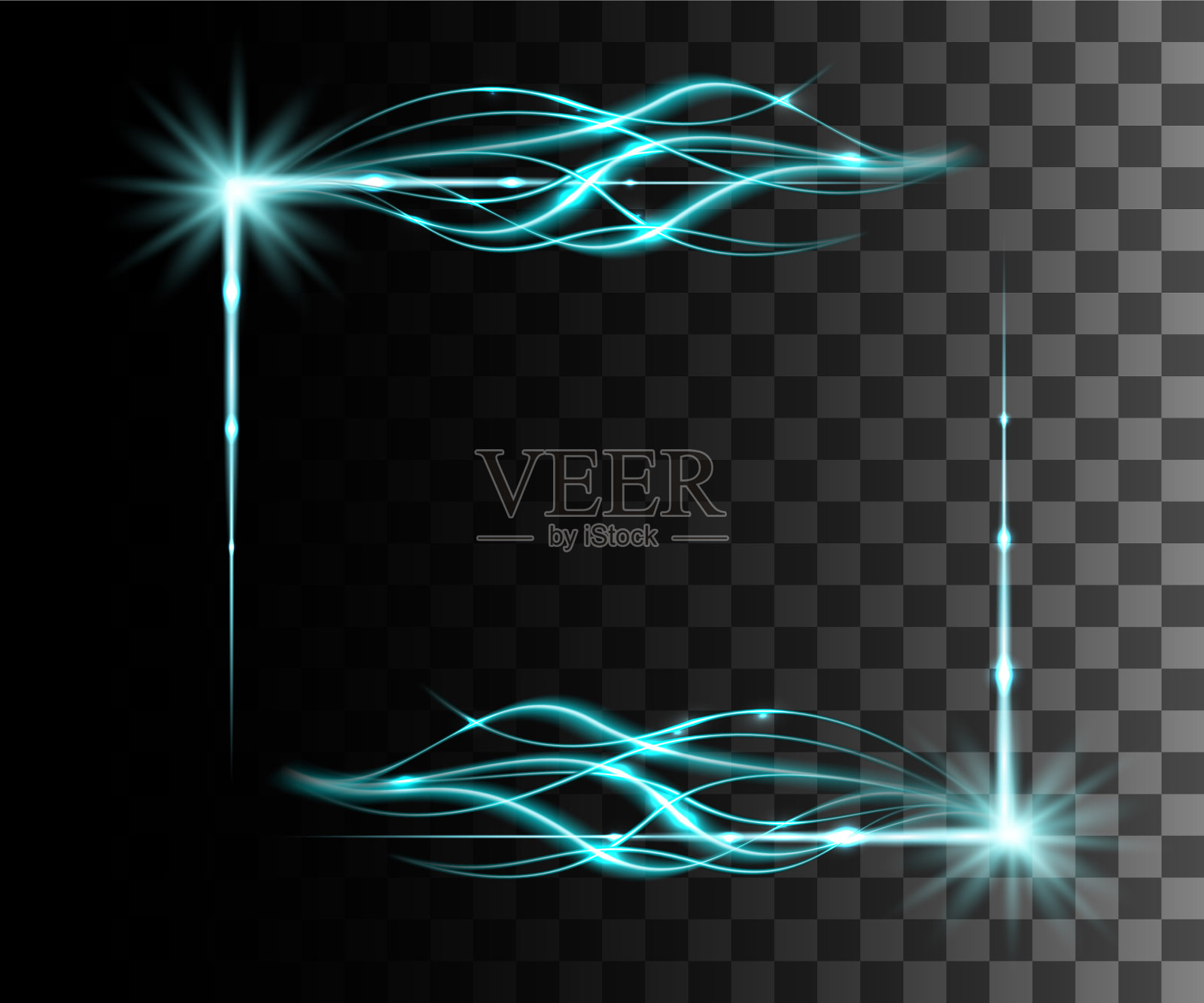 辉光孤立的蓝色透明效果镜头光晕插画图片素材