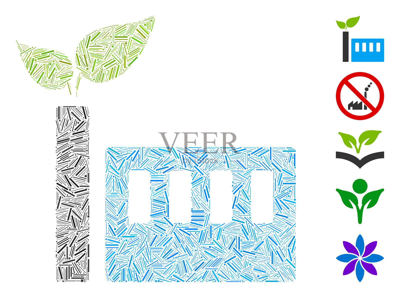 Dash Mosaic生态植物图标插画图片素材