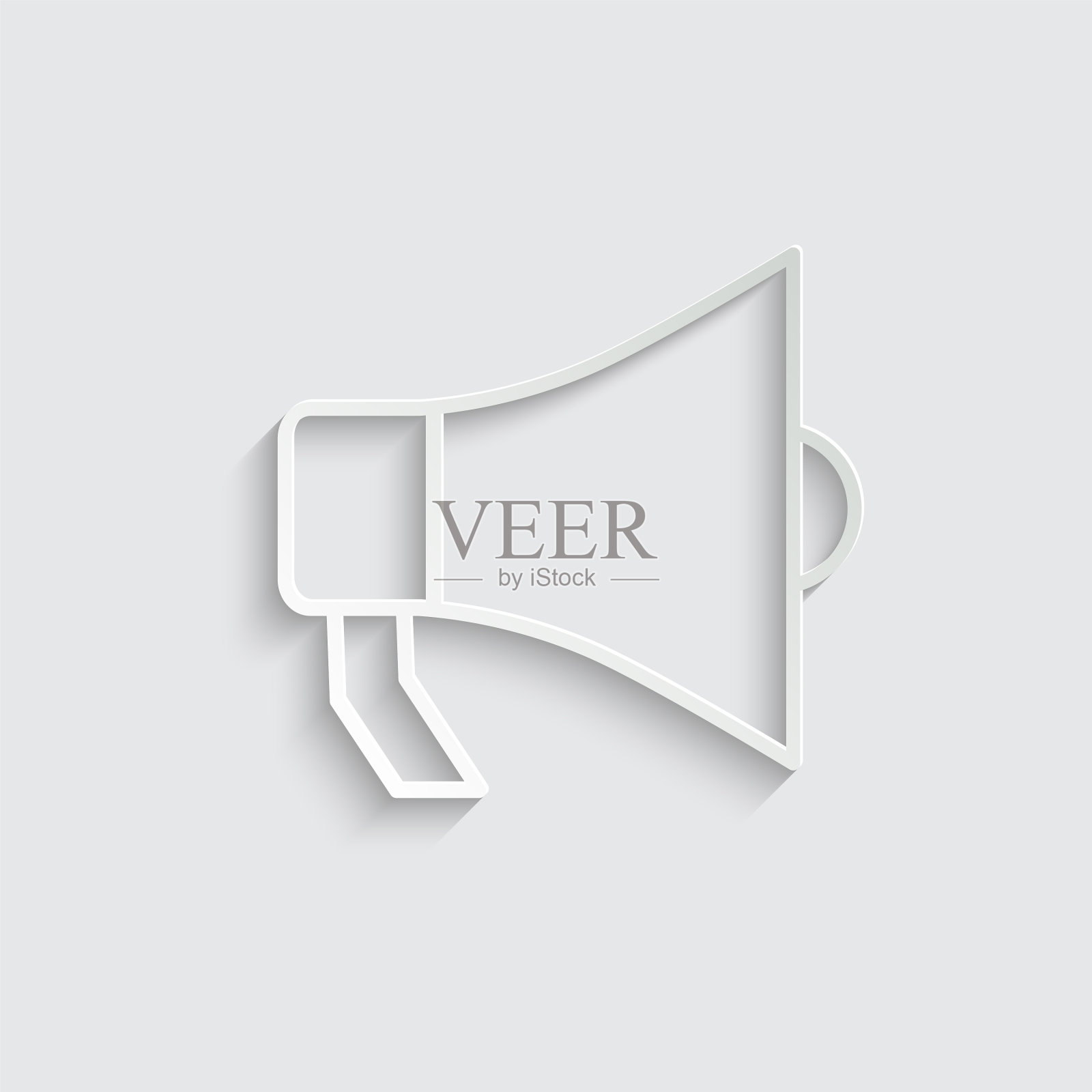 纸扩音器图标黑色扩音器标志图标素材