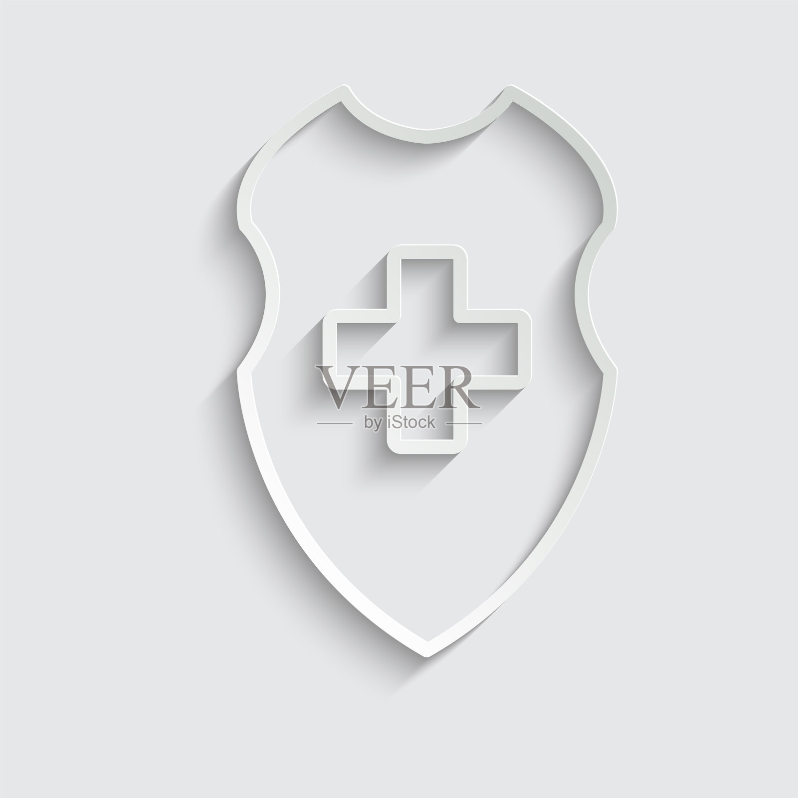 纸医疗盾图标医疗防护标志插画图片素材