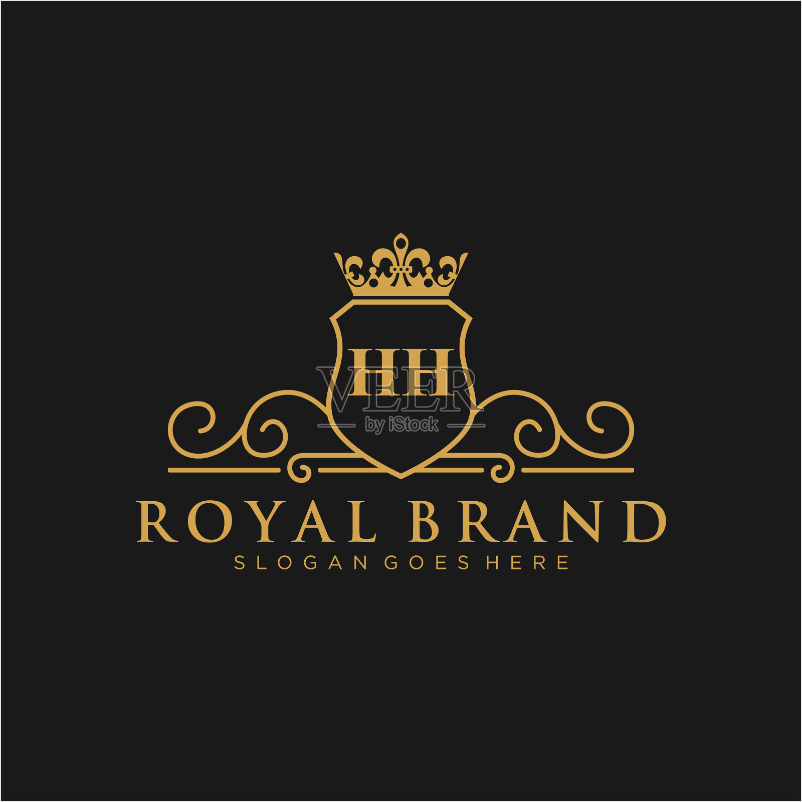 Hh字母初始豪华品牌标志模板插画图片素材