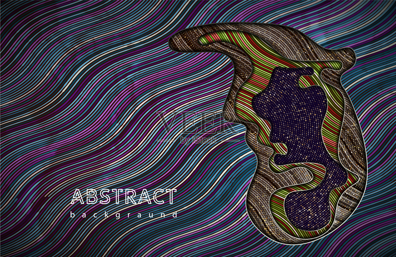 抽象波浪背景几何图形插画图片素材