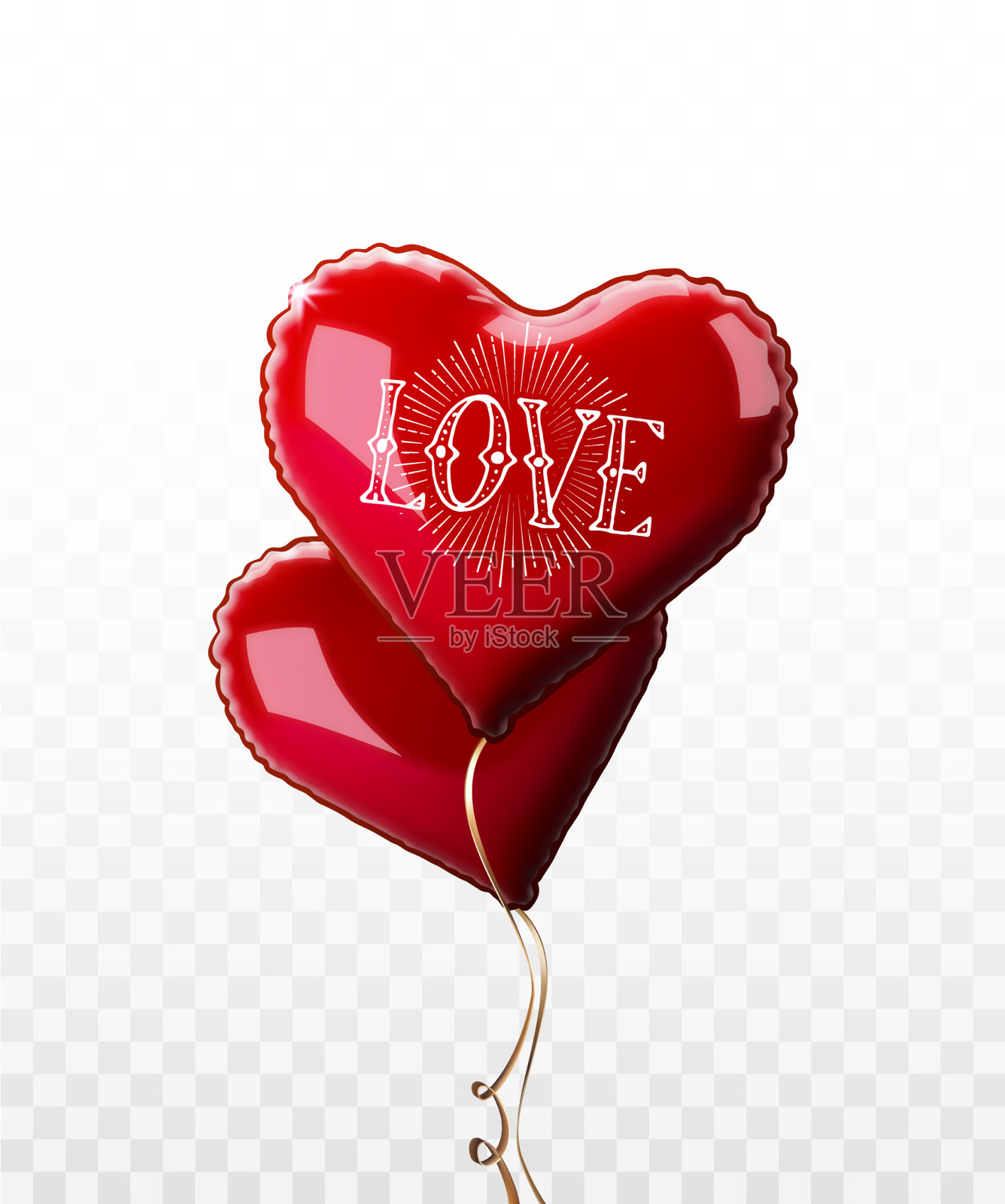 红心上的问候语插画图片素材