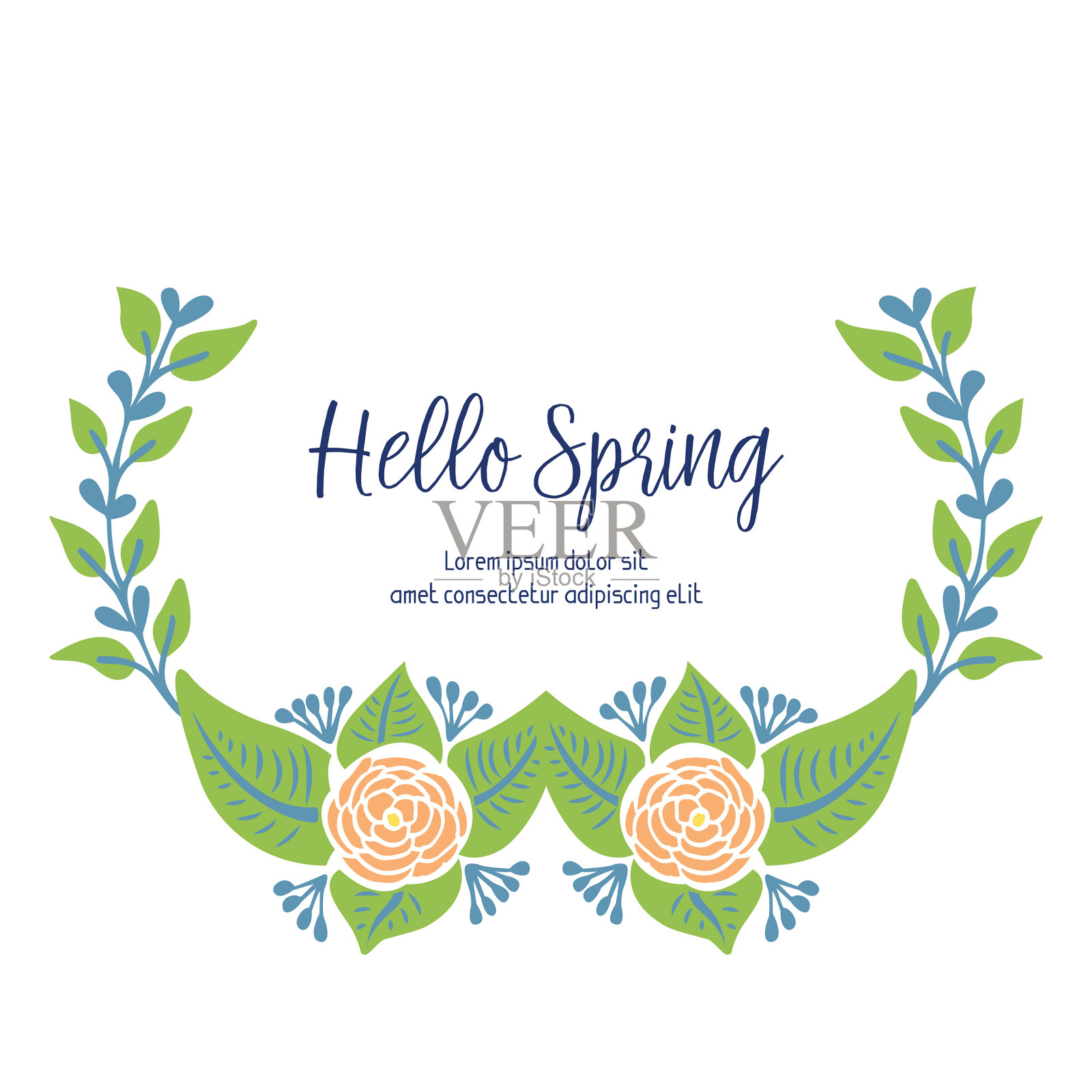 优雅的问候新春贺卡装饰插画图片素材