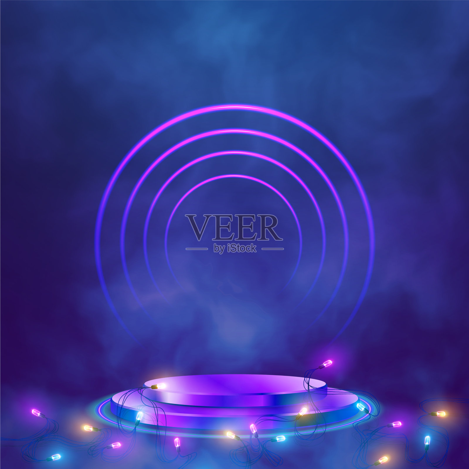 舞台框架背景与聚光灯插画图片素材