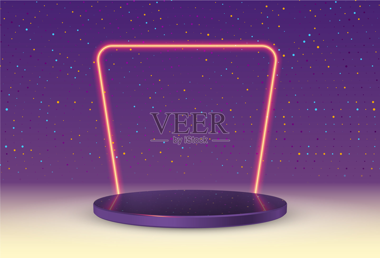 舞台框架背景与聚光灯插画图片素材