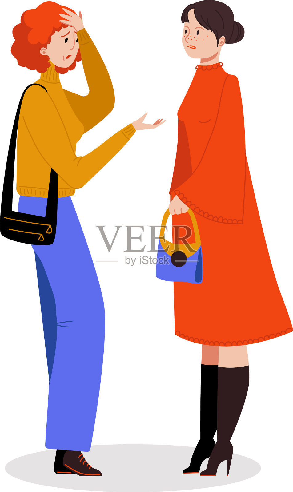 女性抱怨身体状况不佳设计元素图片