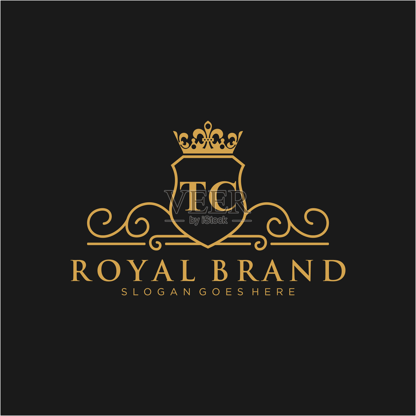 Tc信初始豪华品牌标志模板插画图片素材