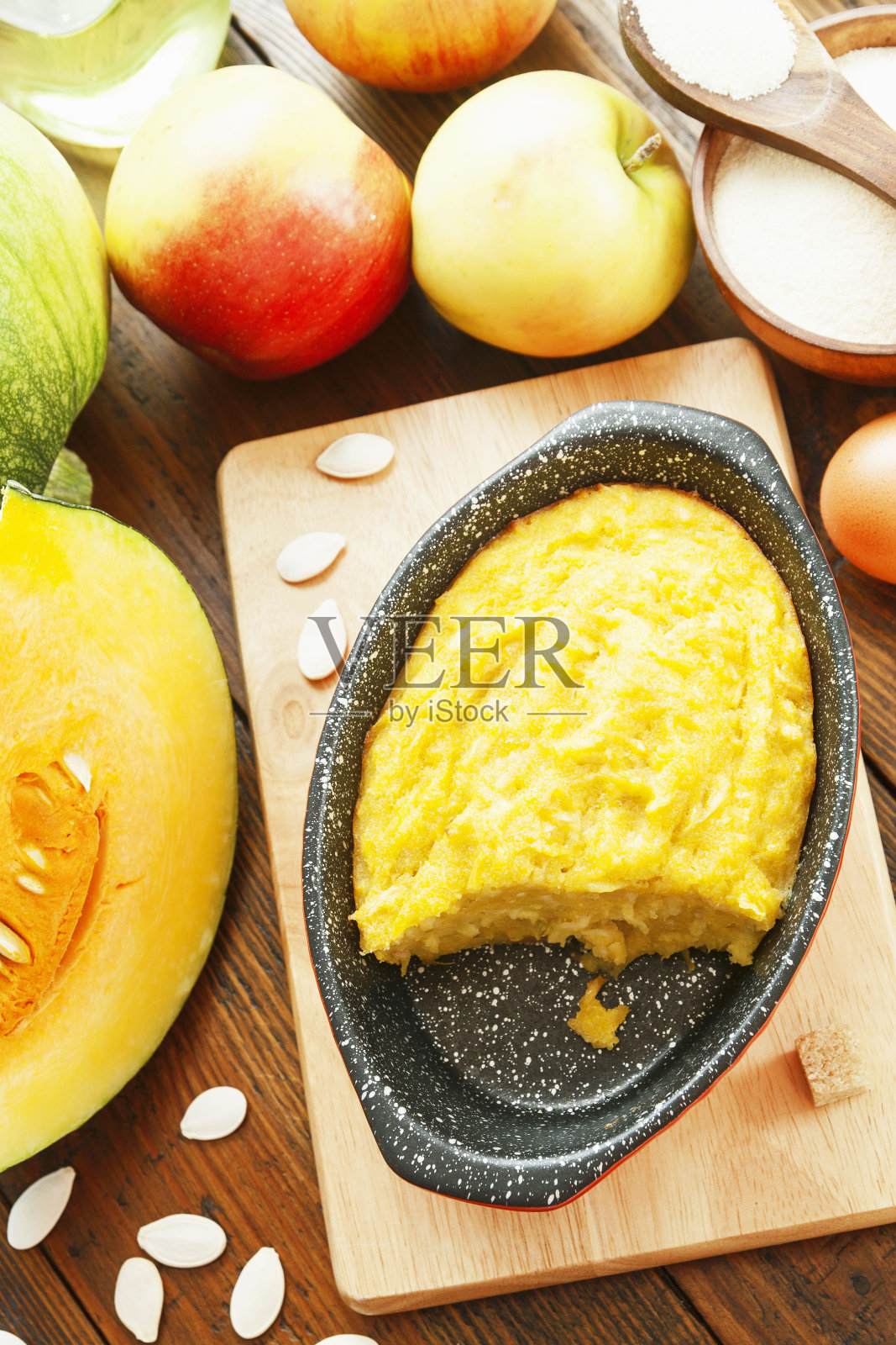 苹果南瓜砂锅照片摄影图片